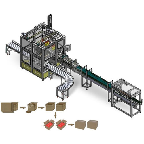 Robot cartesiano y máquina estuchadora